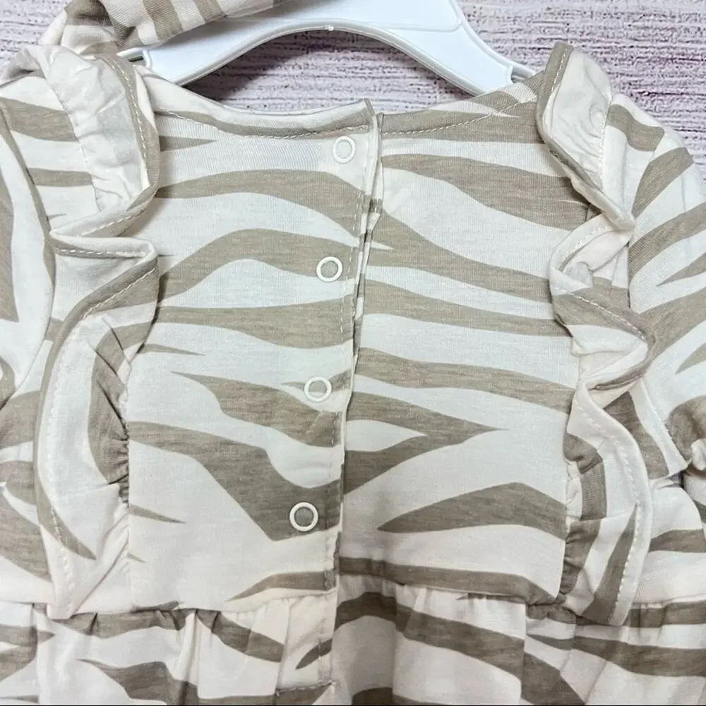 Jessica Simpson Coverall and Headband Matching Set Sz 3/6M